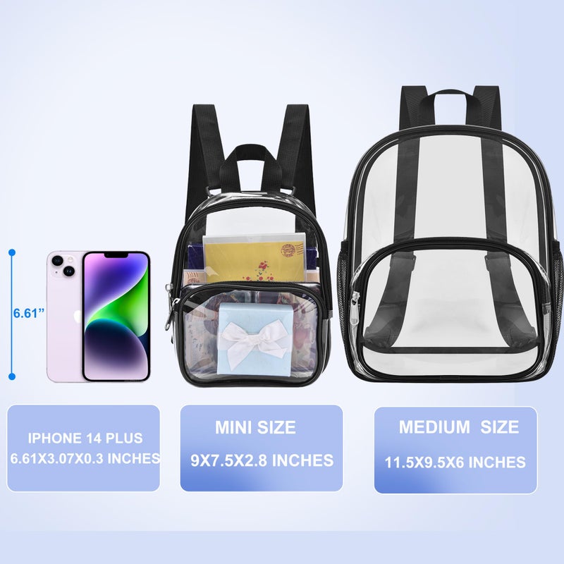 USPECLARE Clear Mini Backpack Stadium Approved for Little Boys & Girls, Transparent Backpack for Concert, Festival, Sport Events - Image 2